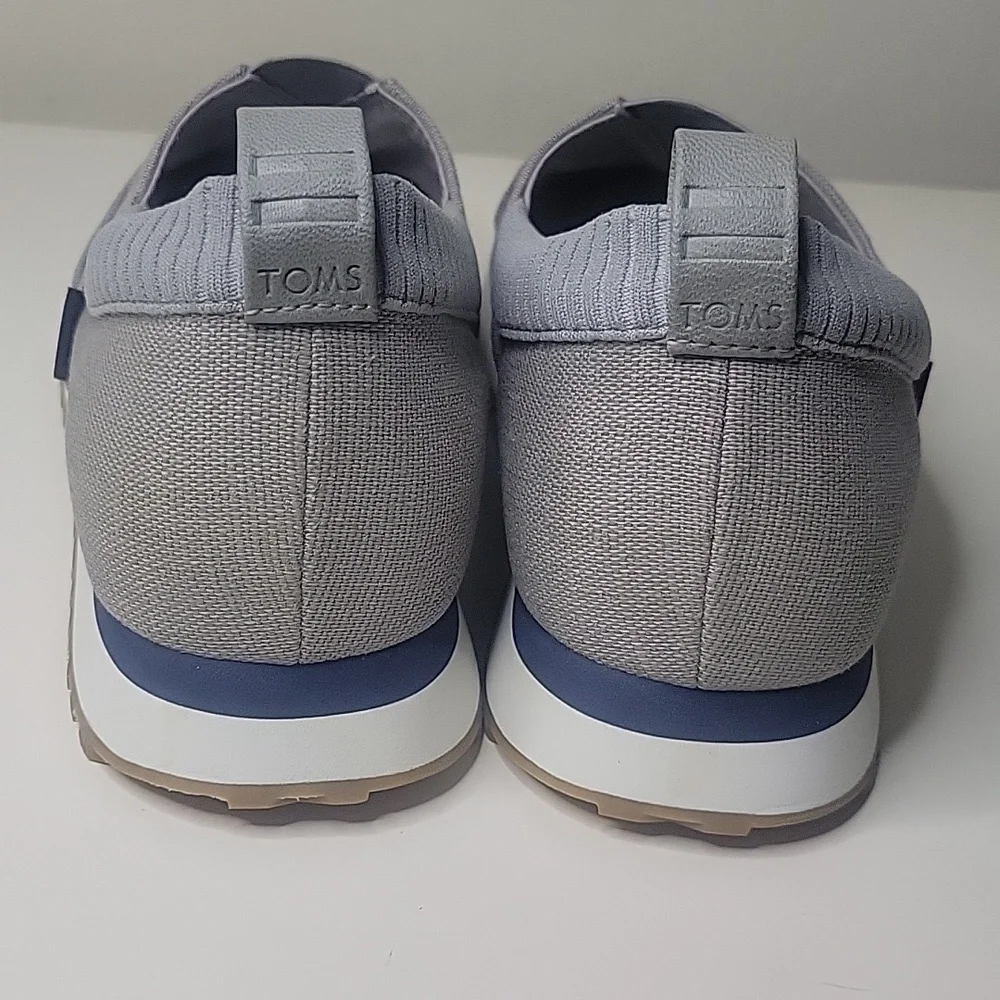 TOMS Men's Light Grey Slip-On Casual Shoes, Size 11